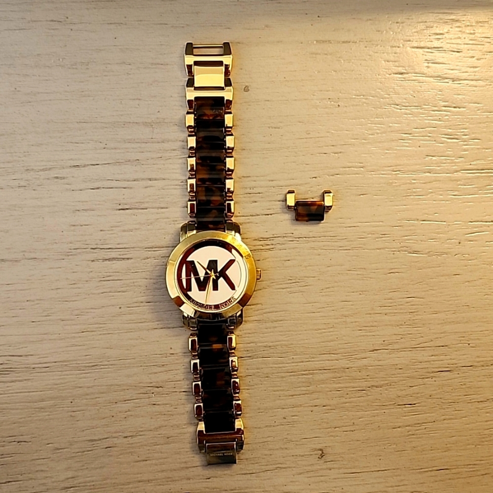 Authentic Gold And Tortoiseshell Michael Kors Wat… - image 1